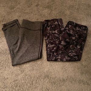 Gray snd gray camo print capri tights
